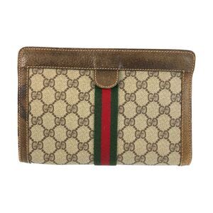 Gucci Vintage GG Plus Leather Clutch Bag
